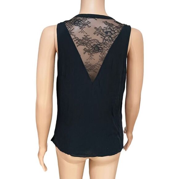 Alice + Olivia silk surplice blouse with lace insert size M - Picture 3 of 7